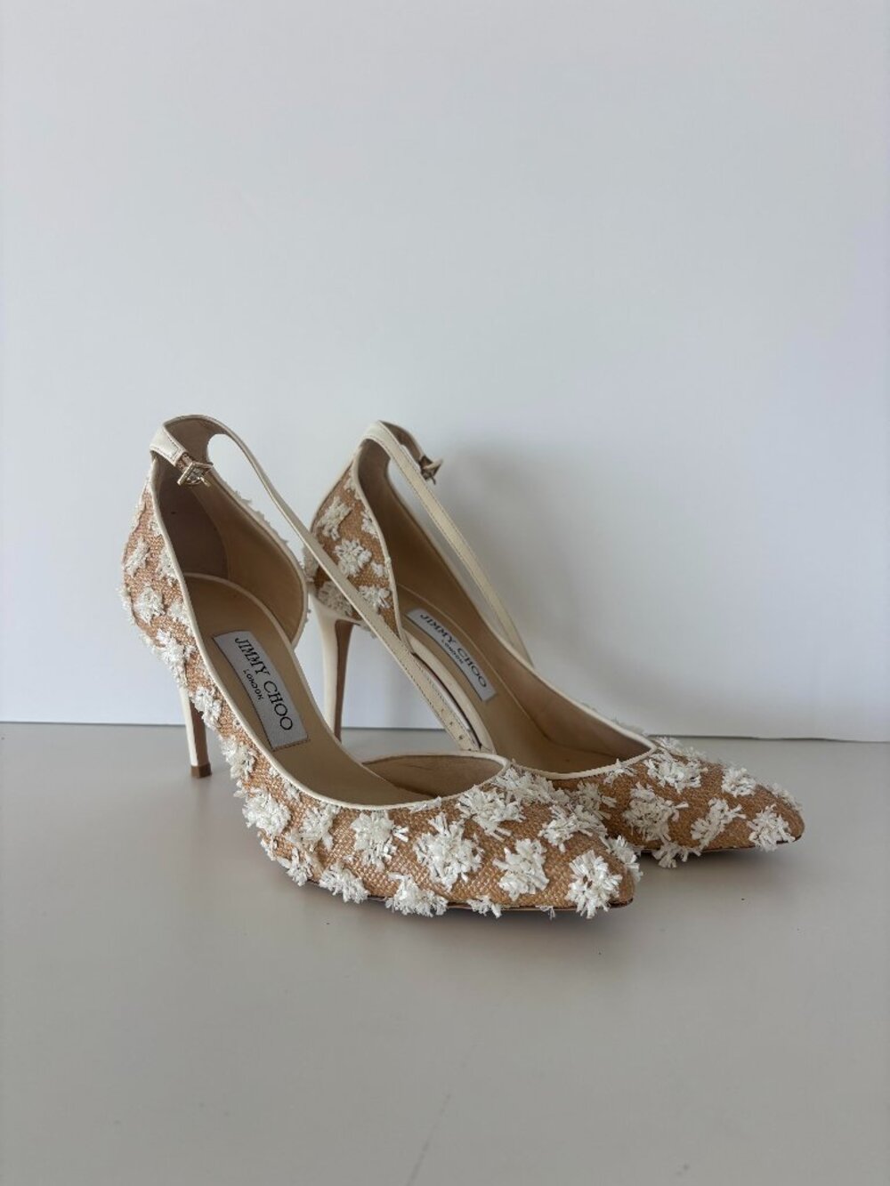 Jimmy Choo Moscow Floral Woven Heels